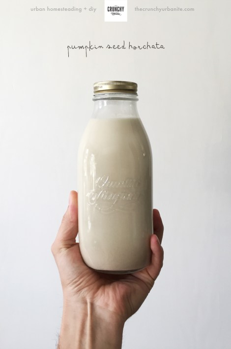 Pumpkin seed horchata recipe sweetened with dates is a healthy spin on an exotic classic. http://thecrunchyurbanite.com